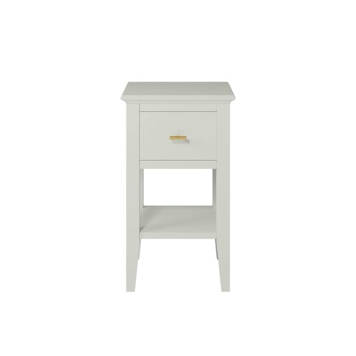 Wyld Haus Emma Mist Grey Wood Grain 1 Drawer Bedside Table