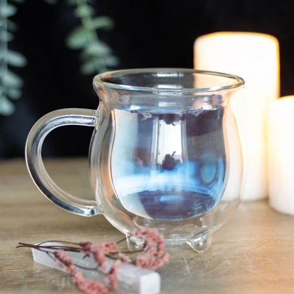 Serano Clear Double Walled Glass Cauldron Mug