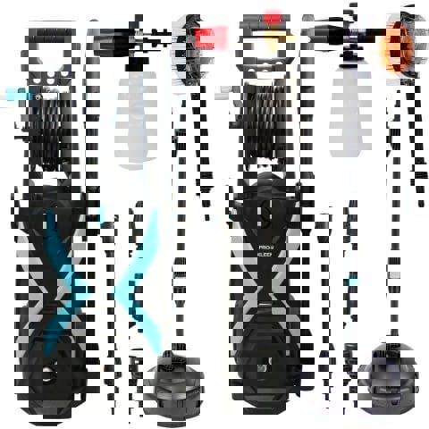 ProKleen Pro-Kleen Jet Washer Electric 2.2kW With 8M Hose, Turbo Nozzle, Rotary Brush, Patio Cleaner Attachment, Car Snow Foam Lance