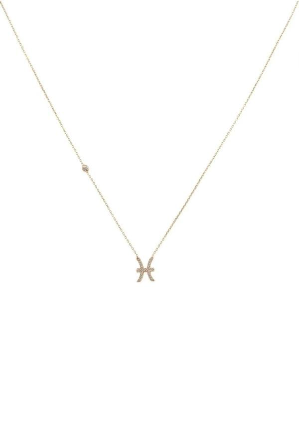 Zodiac Star Sign Pendant Necklace Rose Gold Pisces - LATELITA Necklaces