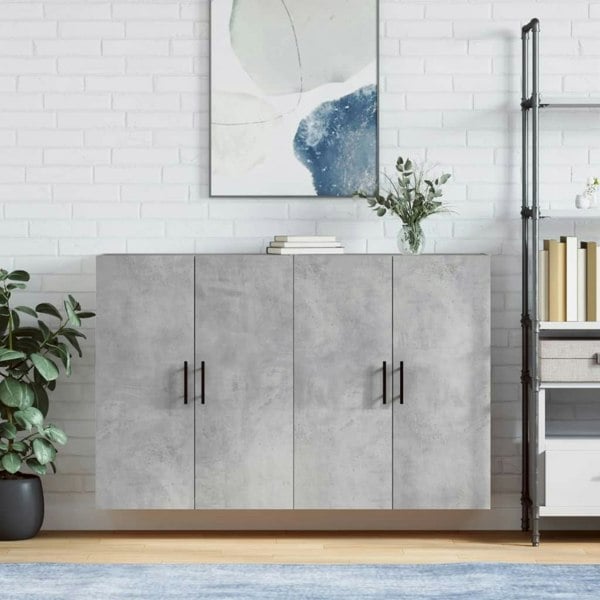 Berkfield Wall Mounted Cabinets 2 pcs Concrete Grey 69.5x34x90 cm