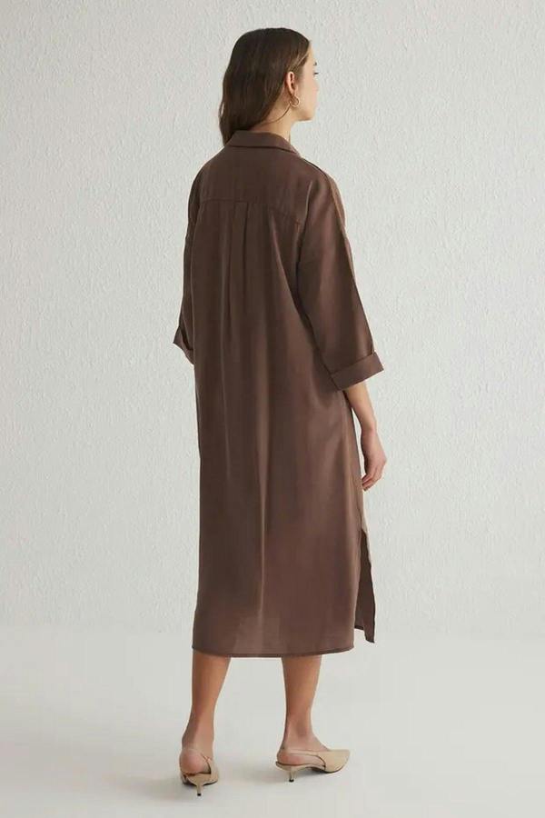 More Sustainable Modal Relaxed Fit Midi Shirt Dress