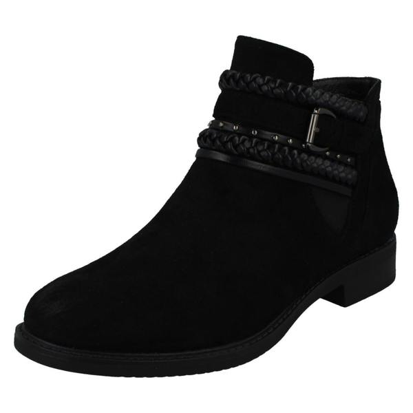 Spot On Ladies Spot On Low Heel Ankle Boots F51032