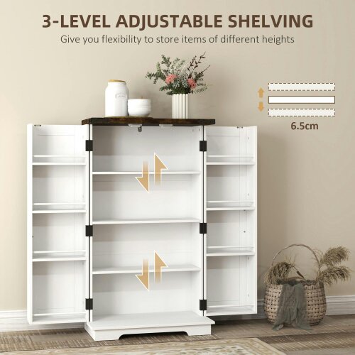 Wyld Haus Roka Wooden White Farmhouse Style Multi Storage Cabinet