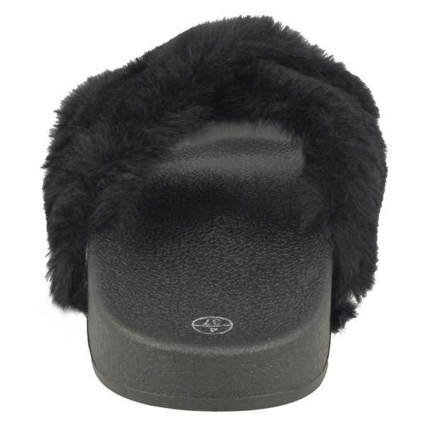 Spot On Ladies Spot On X Strap Fur Mules