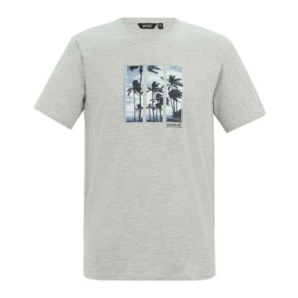 Regatta Mens Cline IX Palm Tree T-Shirt - Grey Marl