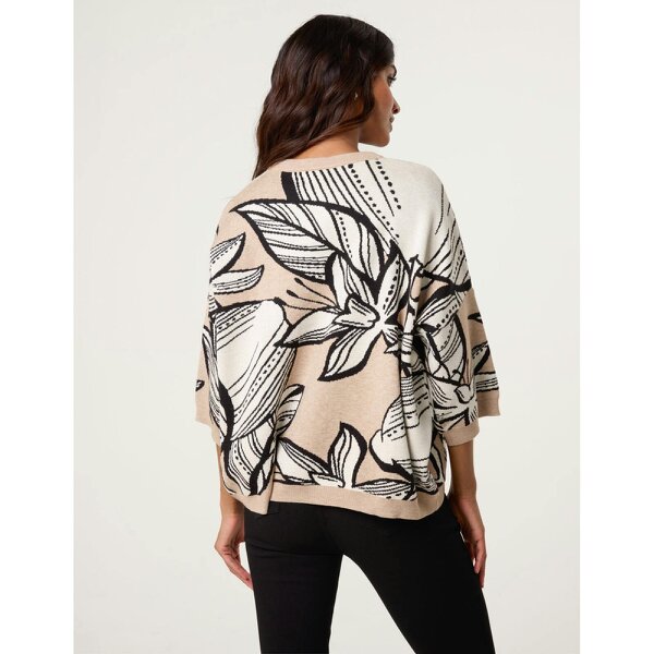 Blue Vanilla Flower Pattern Jumper