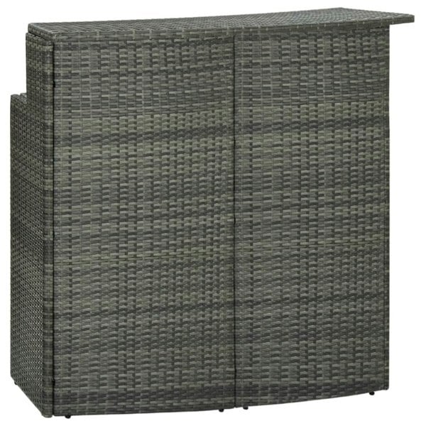 Berkfield Garden Bar Table Grey 120x55x110 cm Poly Rattan