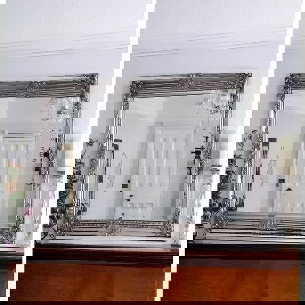 Exclusive Mirrors Kingsbury Rectangle Mirror Antique Silver 60cm x 90cm