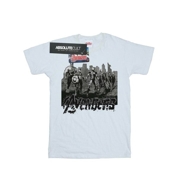 Marvel Mens Avengers Mono Team Art T-Shirt - White