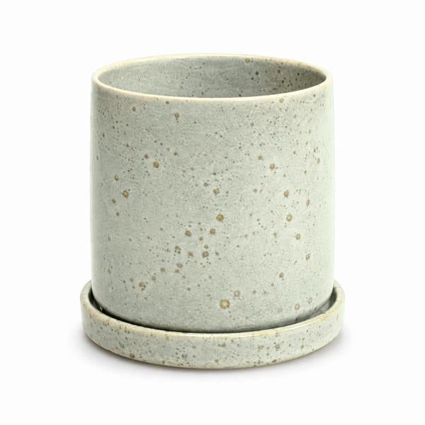 The British Gardening Company Scandi Home Matt Sage Green Reactive Glaze Ceramic Planter, 12cm