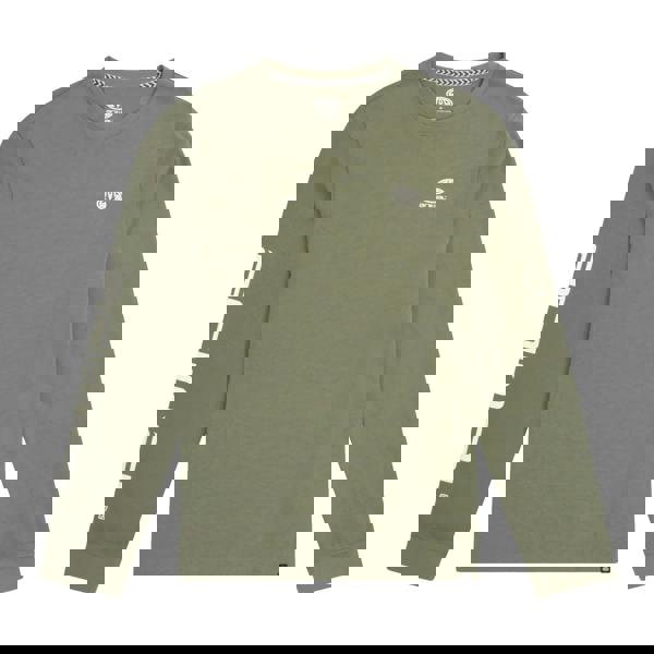 Animal Mens Tommy Back Print Organic Long-Sleeved T-Shirt - Khaki Green - 