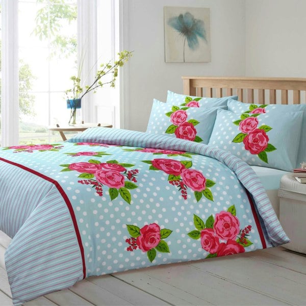 Velosso Leah Printed Cotton Blend Duvet Cover and Pillowcase Set