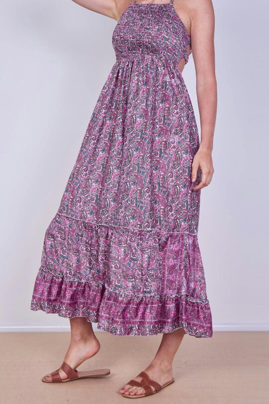 Boho Paisley Halterneck Maxi Dress