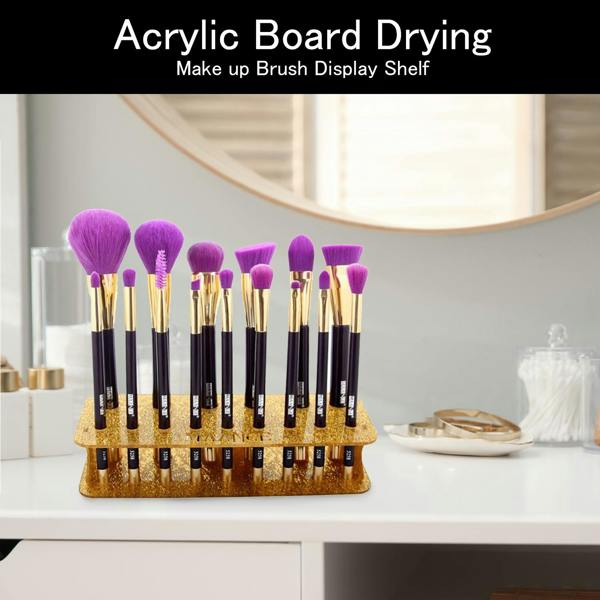 Aquarius Makeup Brush Holder Gold 15 Hole Stand Cosmetic Organiser Storage
