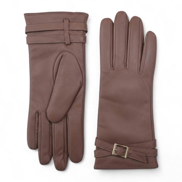 Infinity Leather Womens Italian Leather Winter Buckle Soft Wool Lining Gloves - L-GLV-601