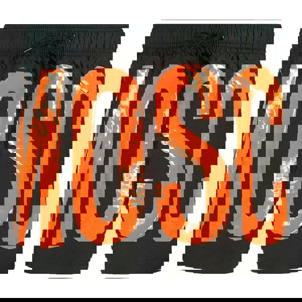 Moschino Mens Logo Swim Shorts - Orange/Black - 