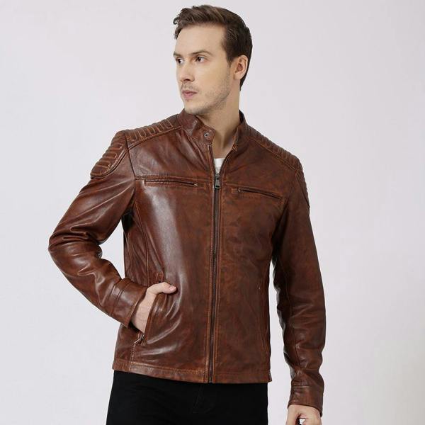 Leather Biker Jacket Thomas Tan 6883 3