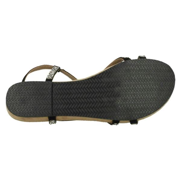 Leather Collection Ladies Leather Collection Diamante X Strap Sandals