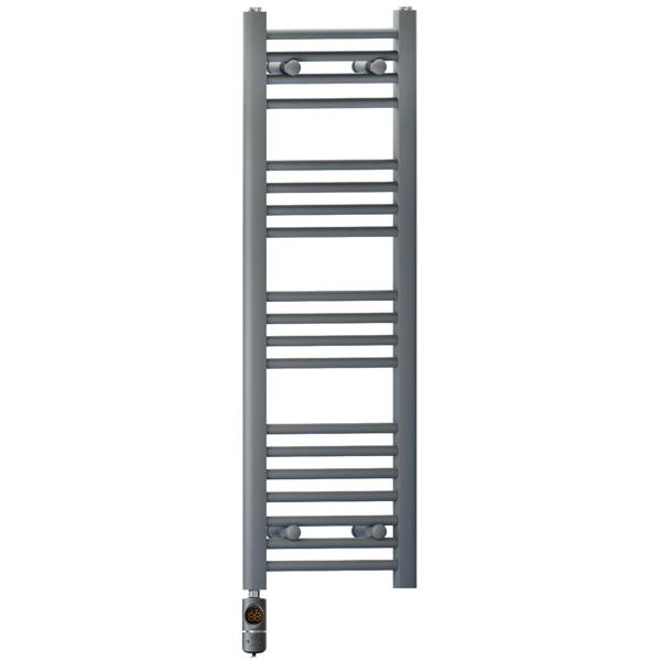 MYHOMEWARE 400 x 1000 mm Anthracite Grey Electric Bathroom Towel Rail Radiator Heater With AF Thermostatic Electric Element Pre-Filled
