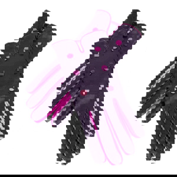 Embassy London Toasty - Purple - Women's quality purple Italian leather gloves wool lined