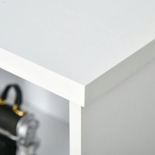Bobobiy Wooden Cube Bookcase, 2 Tier Open Storage Shelving Unit with 4 Compartments, 118 x 29 x 76cm, White
