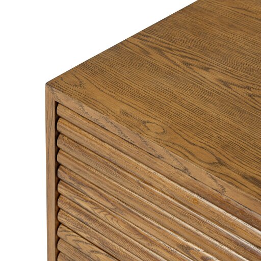 Wyld Haus Velagio Natural Oak Ribbed 2 Drawer Bedside Table
