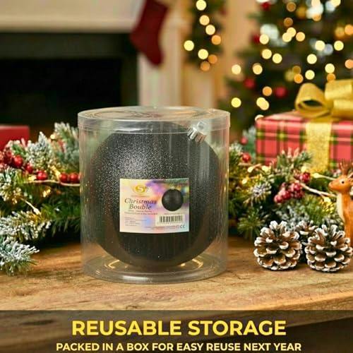 2cm Black Glitter Christmas Bauble for Tree and Home Decor, Shimmering PVC Festive Hanging Ornament image 4