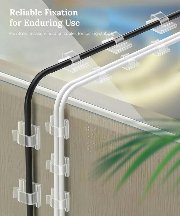 ULTRICS Cable Clips, Self Adhesive Cable Holder Clips for Cable Management and Wire Organisation