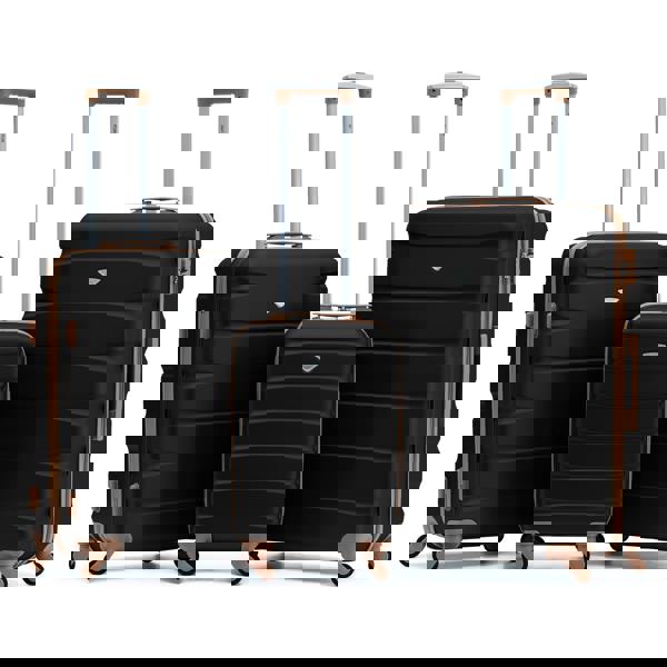 Flight Knight Set of 3 Hard Shell Suitcase Cabin & Check in Cases with TSA Lock