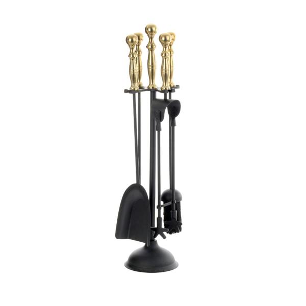Leecroft Turn Handle Companion Set Black/Brass 25' - One Colour - 