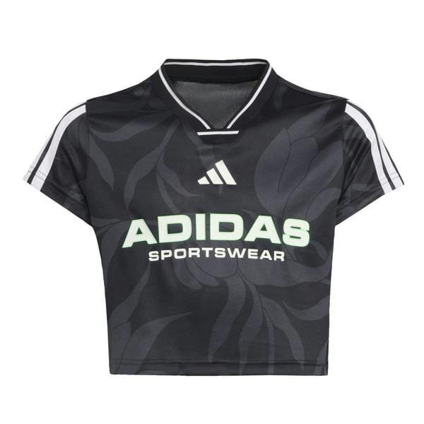Adidas Childrens/Kids House Of Tiro Crop T-Shirt - Black/White - 