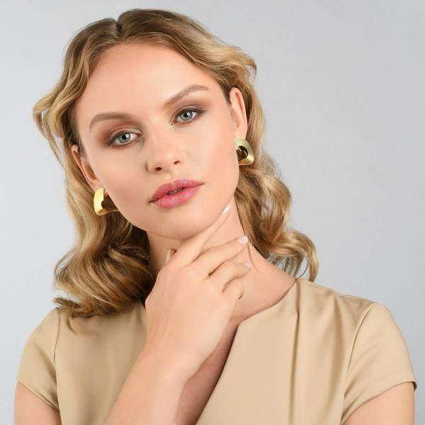 Large Gold Spiral Statement Earrings for Women - namana.london