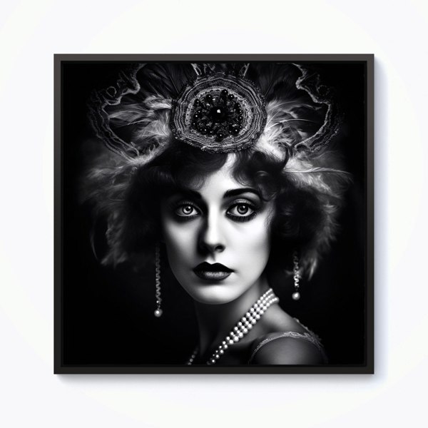 Warren Reed Edwardian Showgirl Splash Art Framed Canvas