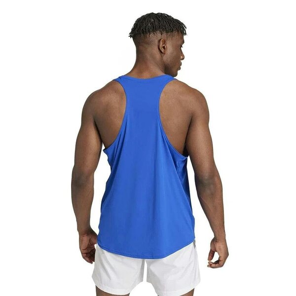 Adidas Adizero Essentials Mens Running Singlet Vest Blue IX2855