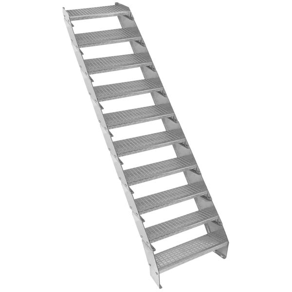 Monstershop Adjustable 10 Section Galvanised Staircase - 600mm Wide
