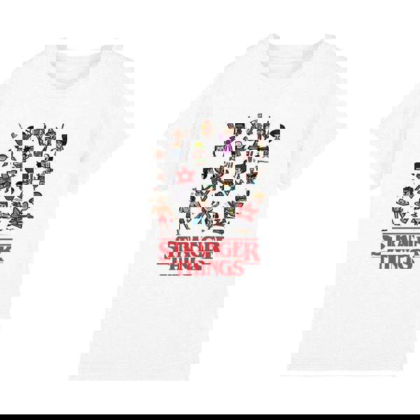 Stranger Things Childrens/Kids Cartoon Character T-Shirt - White - 