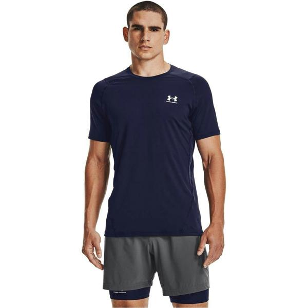 Under Armour Mens HeatGear Mesh Panel Fitted T-Shirt - Midnight Navy - 