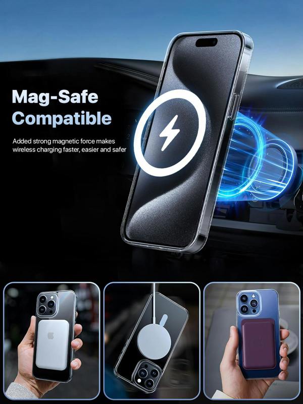 ULTRICS Magnetic Case for iPhone 15 Series, MagSafe Compatible Clear Shockproof Phone Cover