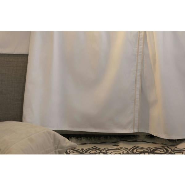 Belledorm Savoy Embroidered Detail Flat Sheet - Oyster - 