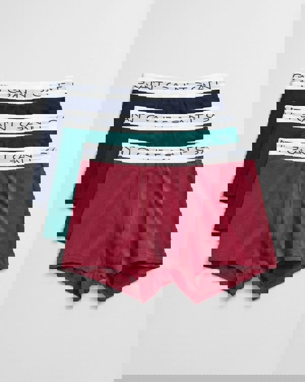GantTrunks 3 - pack3 - Pack White Waistband Boxer Trunks, Burgundy/Green/NavyBoxers - and - Briefs.net