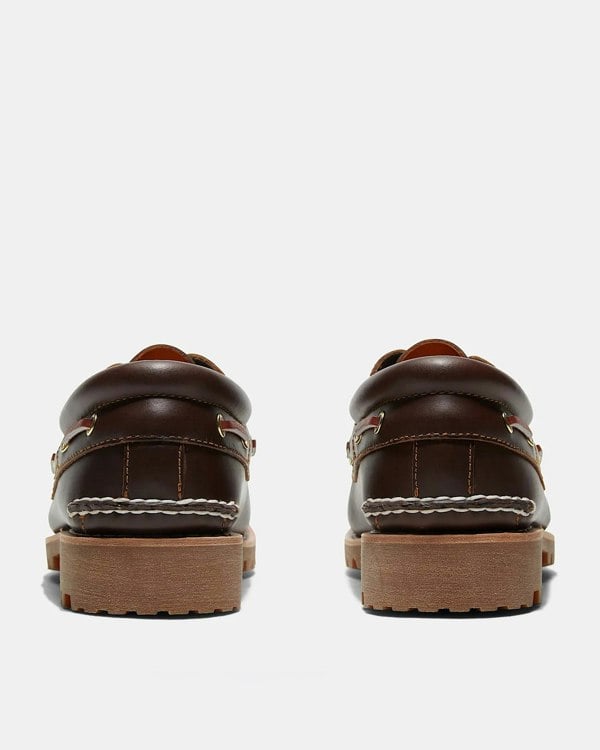 Timberland Mens Authentic Leather Boat Shoes - Brown