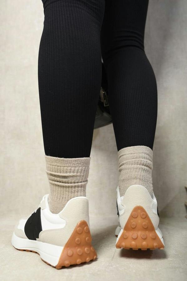Gabriela Low Top Lace Up Trainers - White/Black
