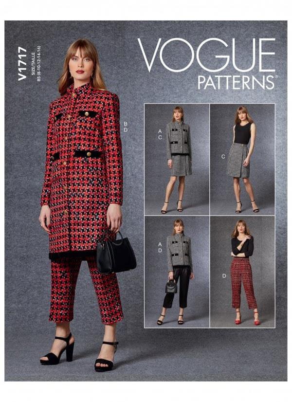 Vogue Sewing Pattern 1717, Jackets, Trousers, Skirts, Suits for Women, B5 (8-10-12-14-16) - Intermediate