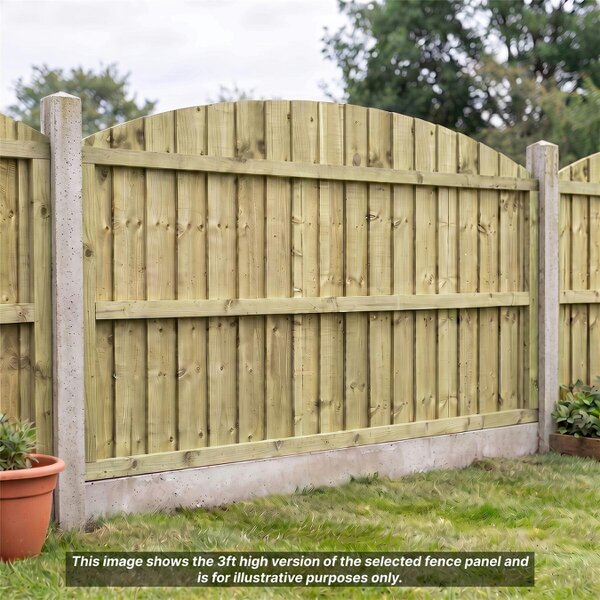 Premier Garden Supplies Dome Top Feather Edge Fully Framed Fence Panel - Wood - Pressure Treated (Tanalised)