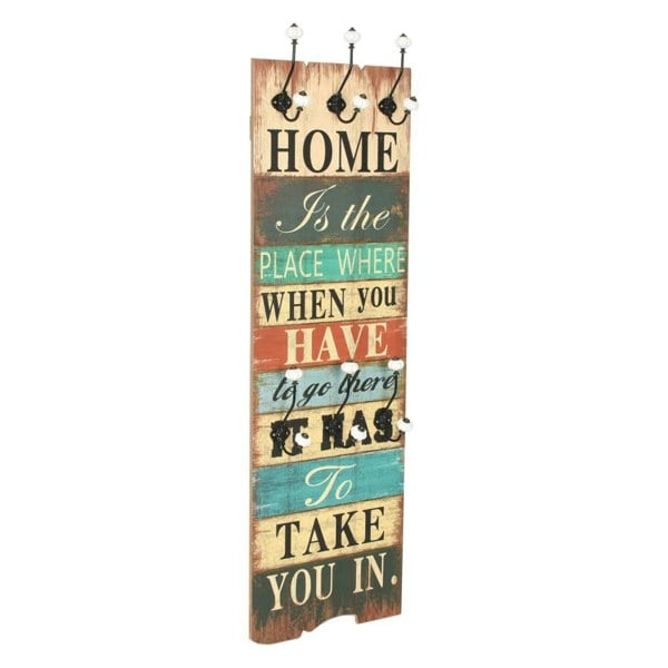 Berkfield Wall-mounted Coat Rack with 6 Hooks 120x40 cm HOME IS