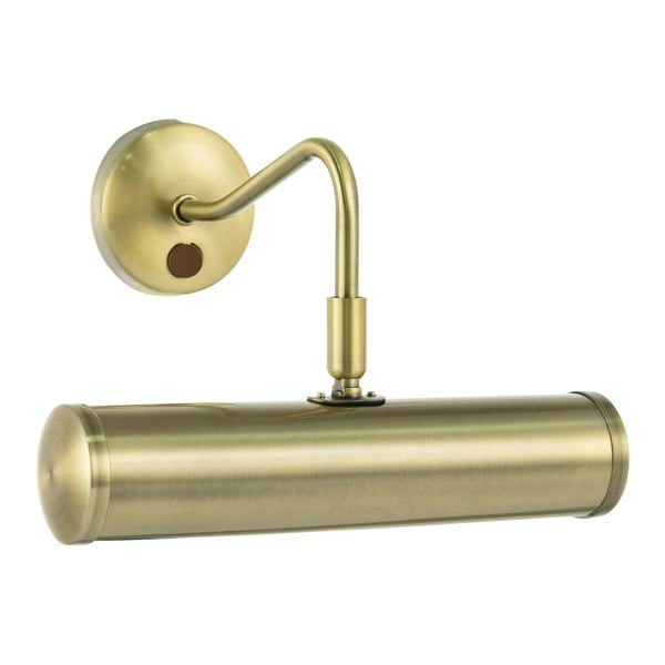 Classic Traditional Picture Wall Light in Antique Brass with Switch Button Image 1
