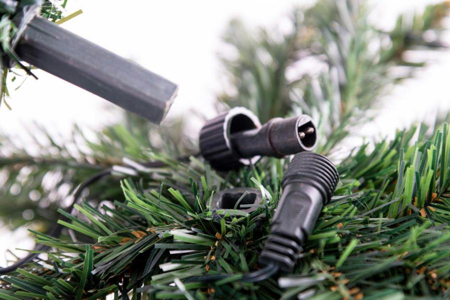 4ft to 8ft Green Pencil Pre-Lit Christmas Trees with Warm White LEDs and Metal Stand image 3