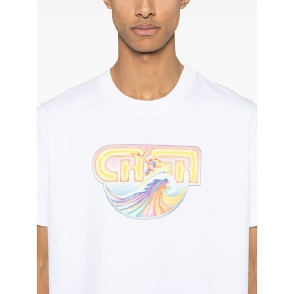Casablanca Printed T-Shirt   in  White