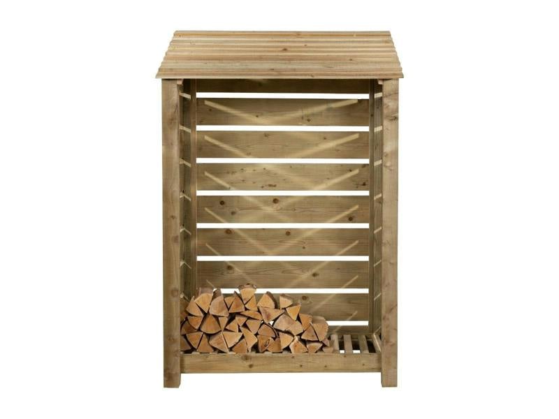 Arbor Garden Solutions Slatted Wooden Log Store W-119cm, H-126cm Or 180cm, D-88cm